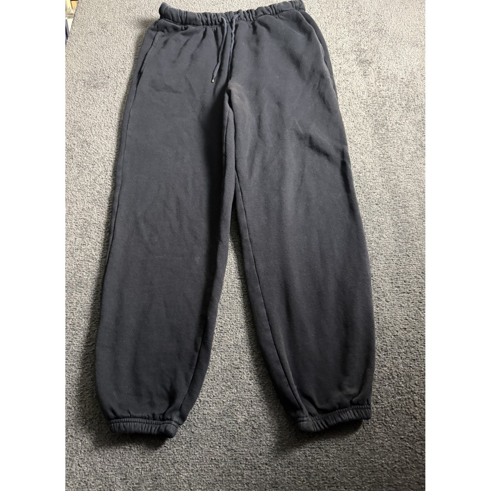 Old Navy Mens Medium Black Fleece Jogger Sweatpants Elastic Waist Drawstring